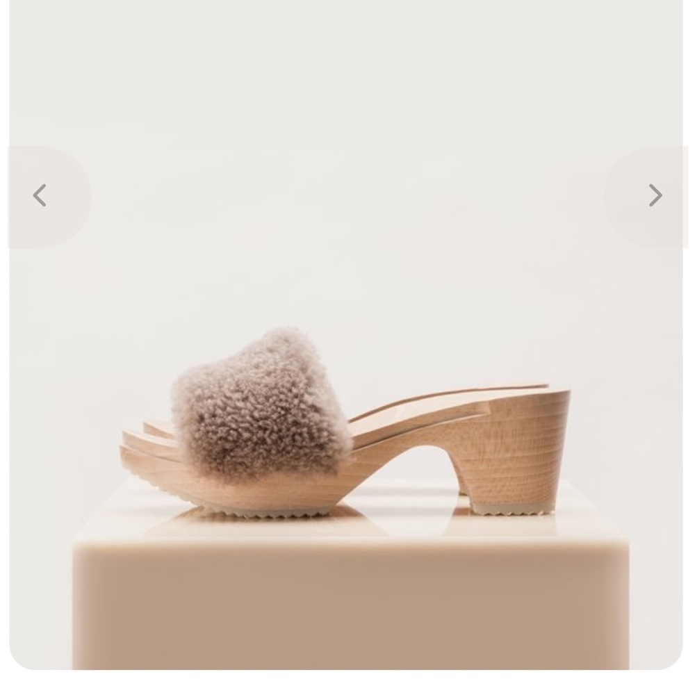 ZUZII Los Angeles Garmentory Genuine Shearling Sandals Mauve Size 36 US 6 NWOB